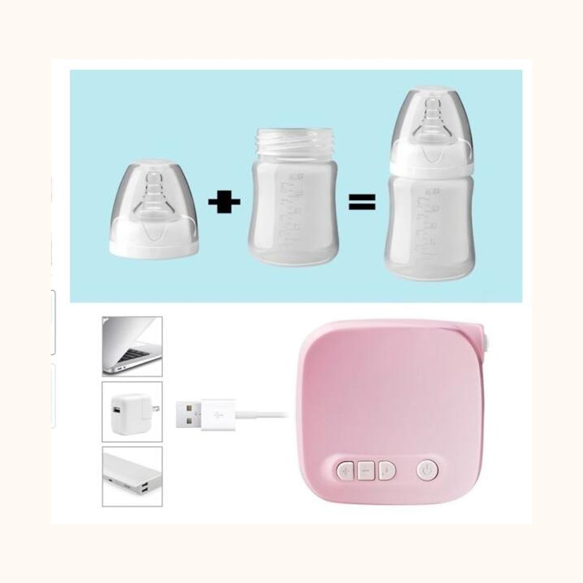 Elektrisk bröstpump med USB-anslutning – produktbild 5