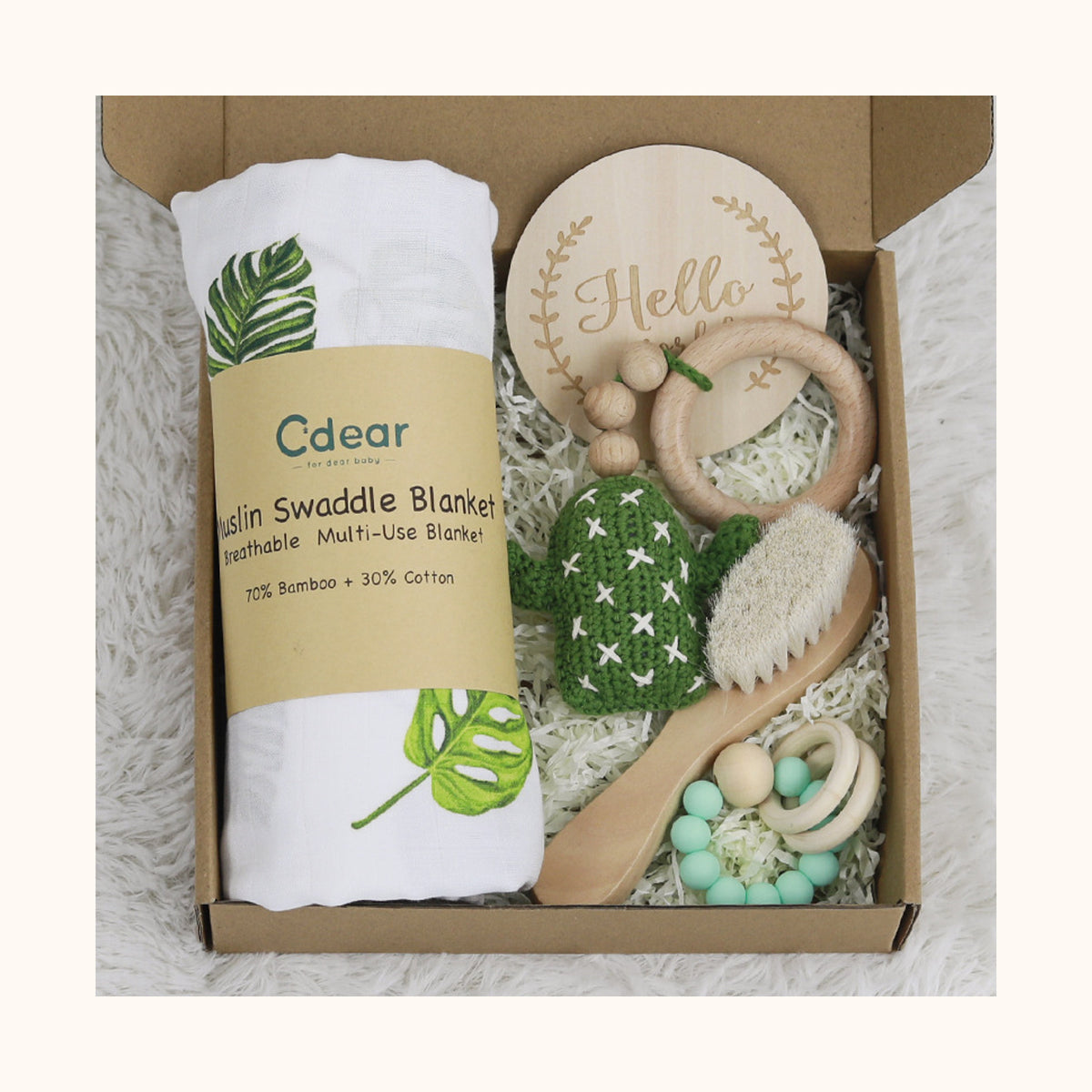 Babyset med filt och träleksaker – produktbild 3